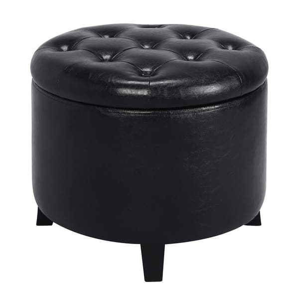 Convenience Concepts Designs4Comfort Round Storage Ottoman - image 