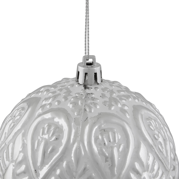 Northlight Embossed Raindrops Christmas Glass Ball Ornament
