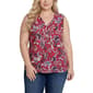 Plus Size NY Collection Sleeveless Print Ity/Chiffon Ruffle Fron - image 1