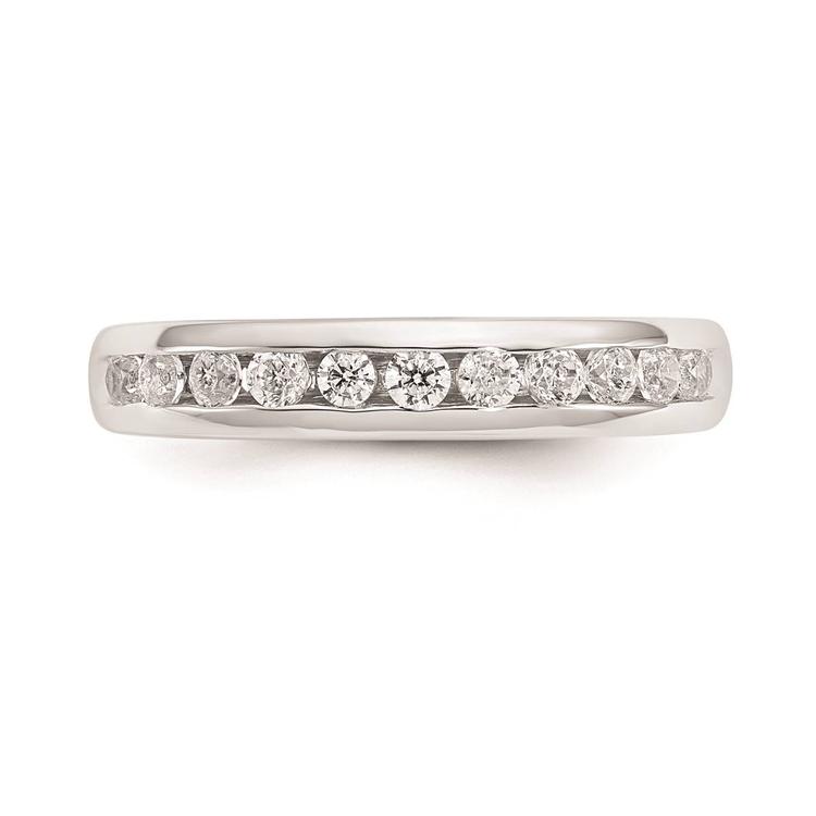 Pure Fire 14kt. White Gold Lab Grown 11-Stone Channel Band