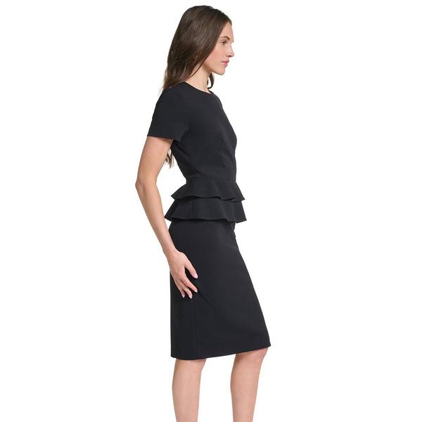 Womens Calvin Klein Short Sleeve Double Peplum Sheath Dress