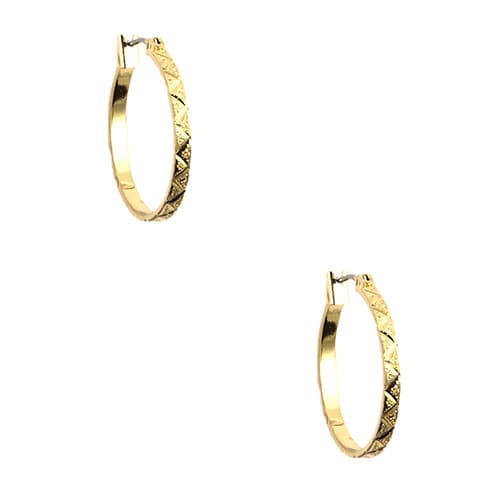 Anne Klein Gold-tone Hoop Pierced Pattern Earrings