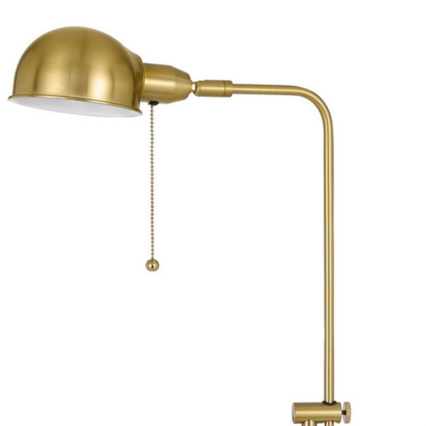 HomeRoots 58in. Brass Adjustable Floor Lamp With Dome Shade