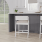 HH2 Home Dresden White Fabric Counter Height Stool - image 7