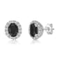 Gemminded Sterling Silver Oval Onyx & White Sapphire Earrings - image 2