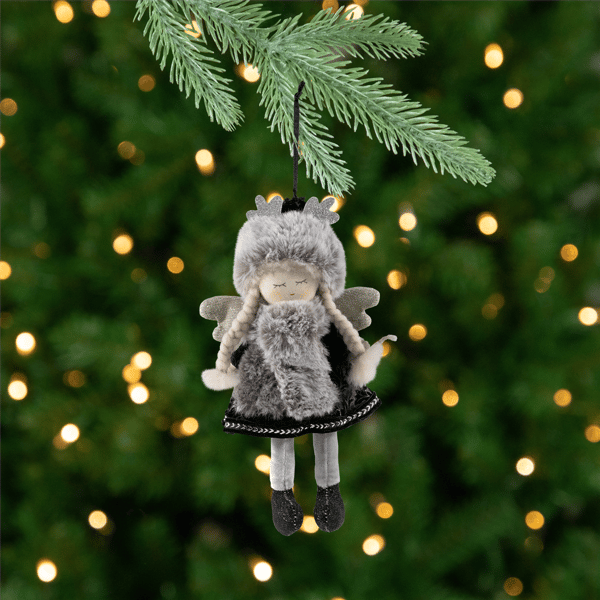 Northlight Plush Winter Angel Girl Hanging Christmas Ornament