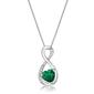 Gemminded Sterling Silver 6mm Emerald Infinity Pendant - image 1