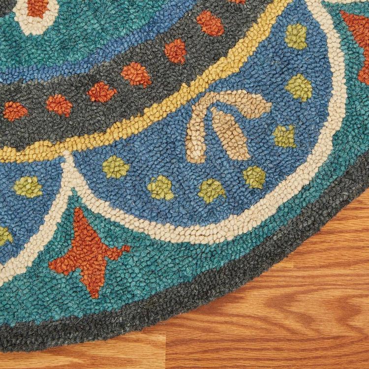 9th & Pike® Wool Floral Medallion Hand Tufted Round Area Rug