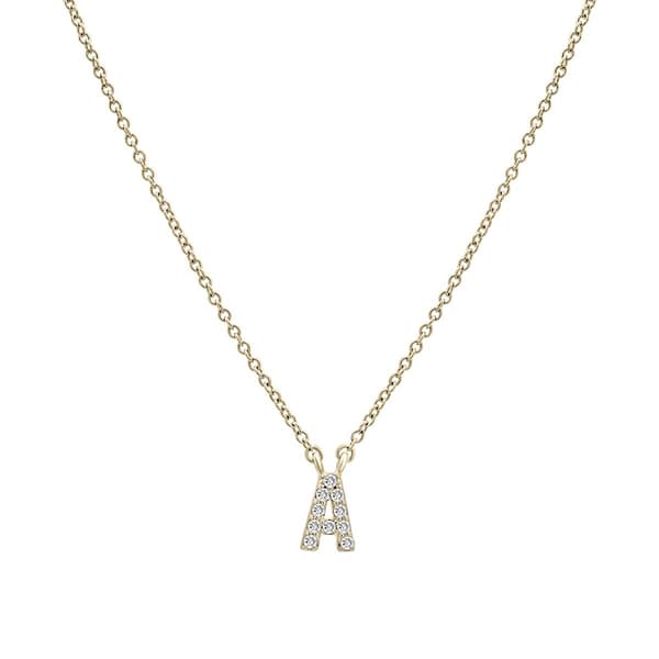 Diamond Classics&#40;tm&#41; 1/20ctw. Diamond Initial A Necklace - image 