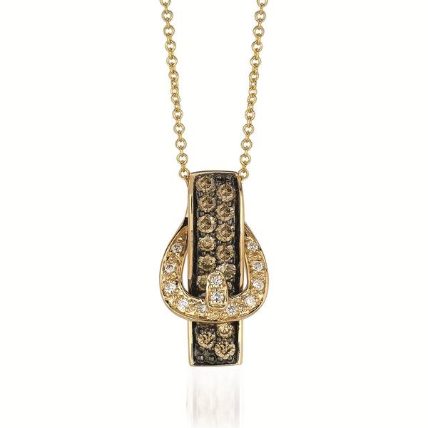 Le Vian(R) Gold Chocolate & Vanilla Diamond Buckle Pendant - image 