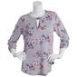 Womens Cure 3/4 Sleeve Roll Tab Crepe Floral Blouse - image 1