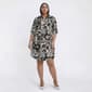 Plus Size Mlle Gabrielle Roll Tab Sleeve Patchwork Shift Dress - image 1