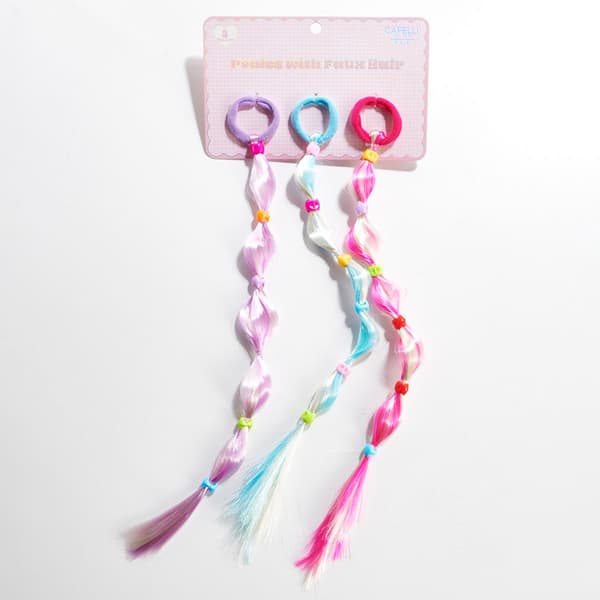 Girls Capelli(R) New York 3pk. Ponies w/ 2-Tone Faux Hair
