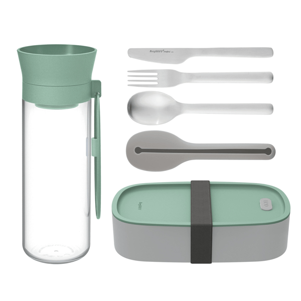 BergHOFF Leo Water Bottle, Flatware, & Bento Box Lunch Set