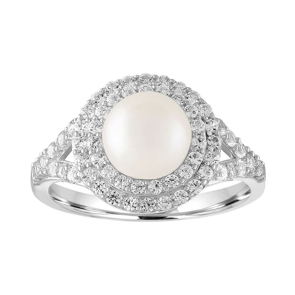 Gemstone Classics&#40;tm&#41; Sterling Silver Double Halo Ring - image 