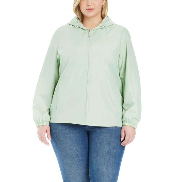 Plus Size d.e.t.a.i.l.s Windbreaker w/Floral Hood Lining