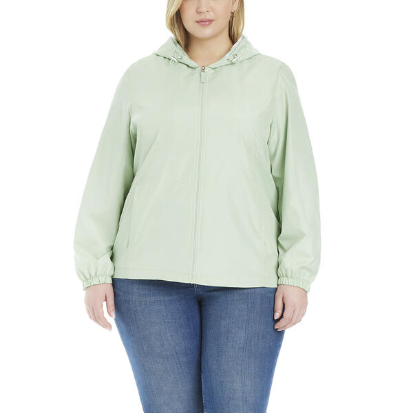 Plus Size d.e.t.a.i.l.s Windbreaker w/Floral Hood Lining - image 