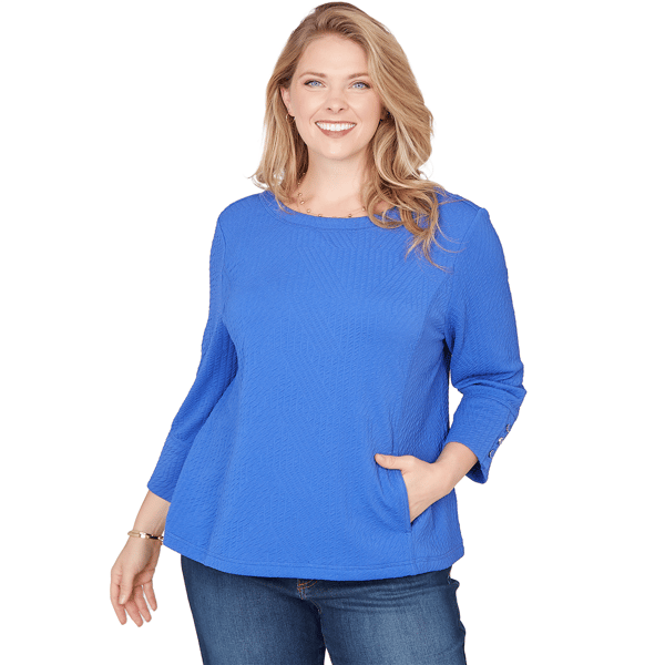Women''s Ruby Rd. Must Haves I Abstract Textured Pucker Knit Boxy - image 