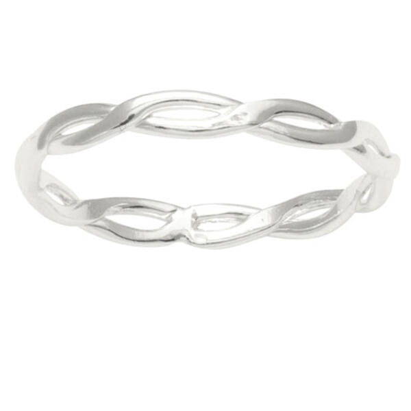 Marsala Sterling Silver Braid Band Ring - image 