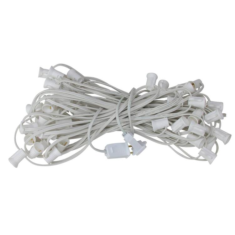 50'' White Commercial C7 Christmas Light Socket Set