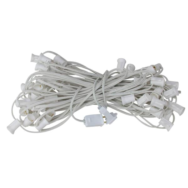 50'' White Commercial C7 Christmas Light Socket Set