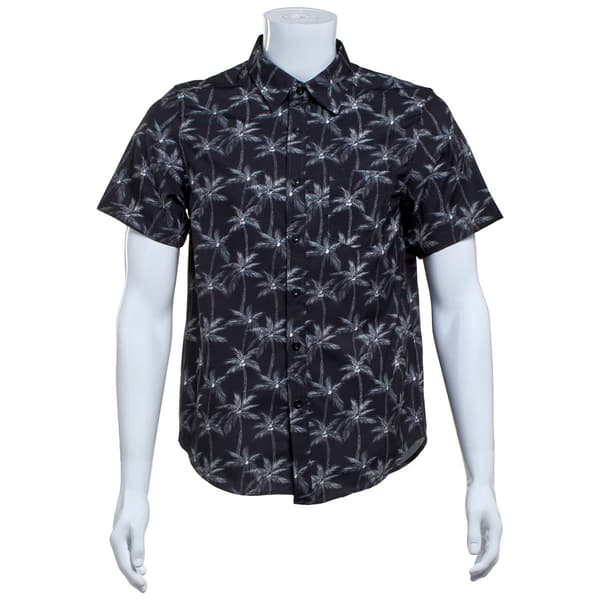 Mens Joe Marlin Tall Palm Trees Casual Button Down Shirt - image 