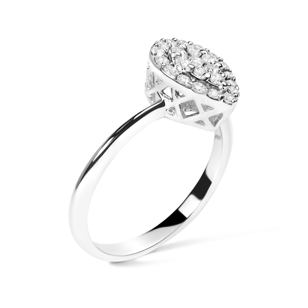 Haus of Brilliance 3/8ctw Lab Grown Diamond Cluster Promise Ring