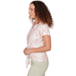 Petite Hearts of Palm Bloom Service Keyhole Tie Front Blouse - image 4