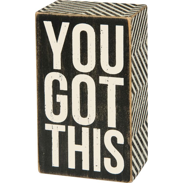 Primitives By Kathy You Got This Box Sign