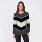 Womens Preswick & Moore(R) Long Sleeve Chevron Lurex Sweater - image 1