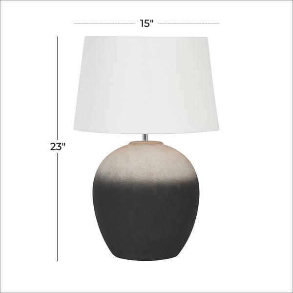 9th & Pike® Black Round Ceramic Transitional Table Lamp
