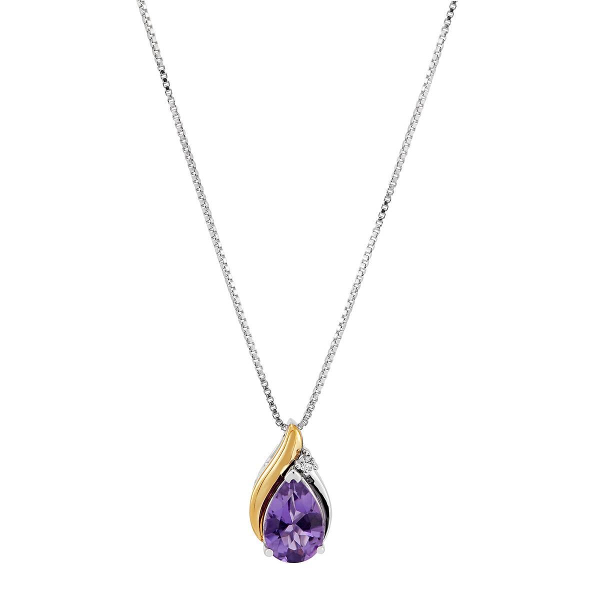 Gemstone Classics™ Sterling Amethyst/White Topaz Pendant