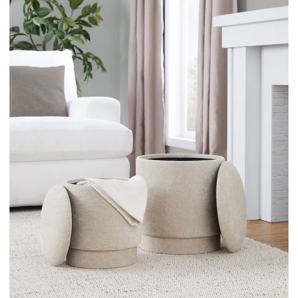 LumiSource Upholstered Contemporary Ottoman Set