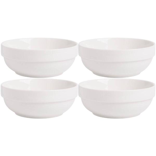 Home Essentials 6in. White Round All Purpose Bowls - Set of 4 - image 