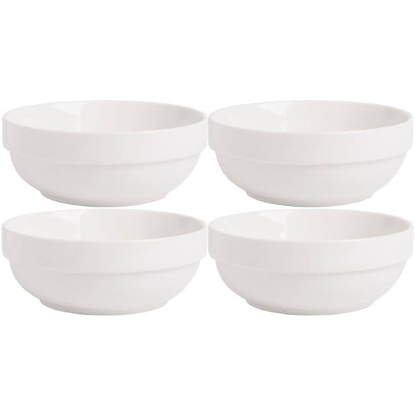 Home Essentials 6in. White Round All Purpose Bowls - Set of 4 - image 