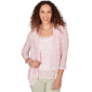 Plus Size Heart''s of Palm Bloom Service Printed Mesh 3/4 Sleeve - image 1