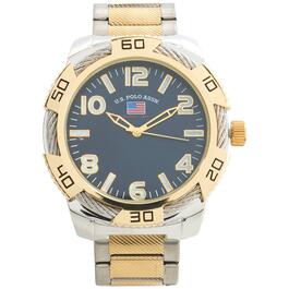 Mens U.S. Polo Assn.&#40;R&#41; Two-Tone Bracelet Watch - US8828BU