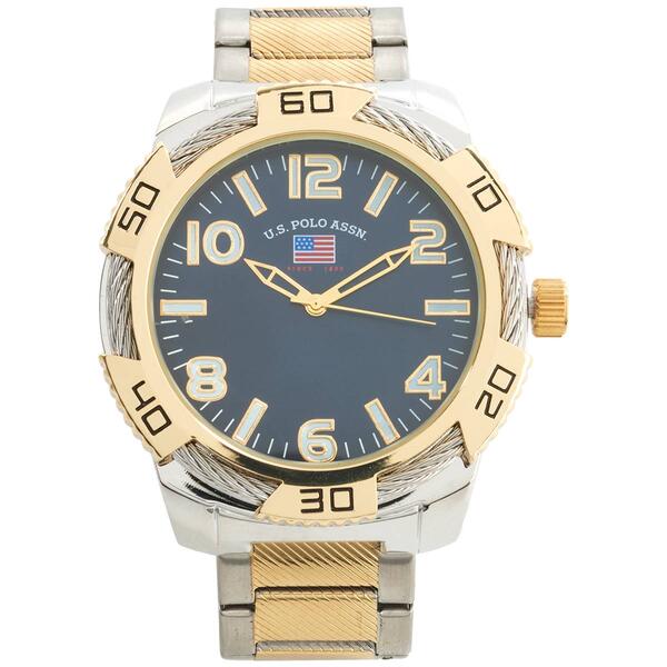 Mens U.S. Polo Assn.&#40;R&#41; Two-Tone Bracelet Watch - US8828BU - image 