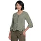 Petite Ali Miles 3/4 Sleeve Ruffle Detail Embroidery Blouse - image 1