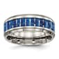Mens Endless Affection(tm) 8mm Blue & White Carbon Fiber Inlay Ring - image 1