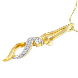 Espira 10kt. Gold 1/20ctw. Diamond Accent Swirl Necklace