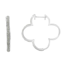 Diamond Classics&#8482; Sterling Silver 4-Leaf Clover Earrings