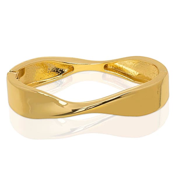 14kt. Gold Plated Hinge Twisted Bangle Bracelet - image 