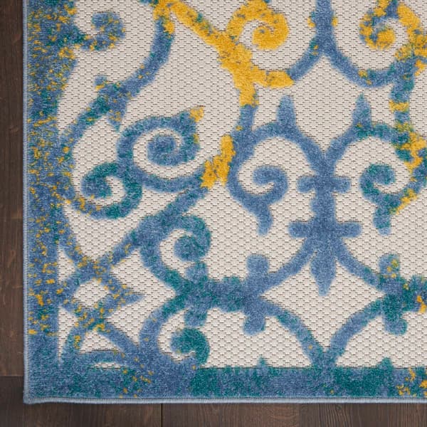 Nourison Aloha Scroll Print Indoor/Outdoor Runner