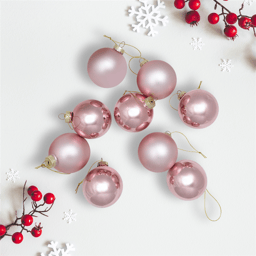 Northlight 9ct. 2-Finish Pink Glass Ball Christmas Ornaments