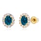 Gemstone Classics(tm) Yellow Gold Blue Topaz Oval Earrings - image 1