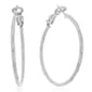 Forever New Sterling Silver Diamond Cut Clutch Hoop Earrings - image 1
