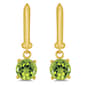 Gemstone Classics™ Gold over Silver Peridot Drop Earrings - image 2