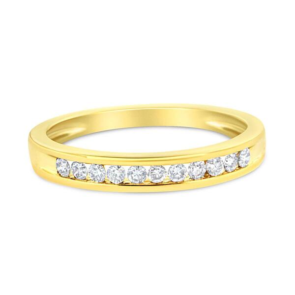 Haus of Brilliance Gold Over Silver 1/4ctw. Diamond Wedding Band - image 