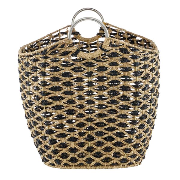 9th & Pike&#174; Large Black Diamond Pattern Seagrass Basket